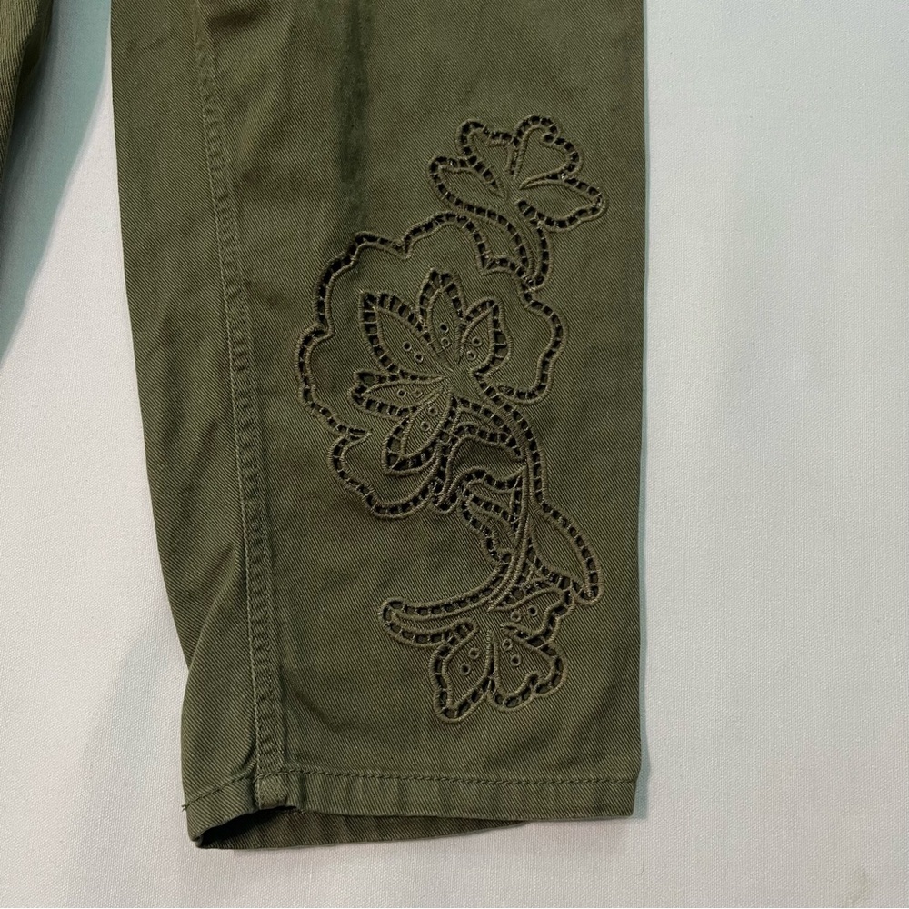 Future Collective Jenny K Lopez pants 8 Eyelet Loose baggy High rise waist Olive - Picture 4 of 10
